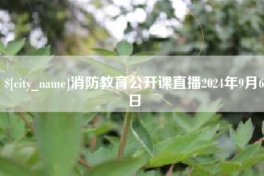沅江消防教育公开课直播2024年9月6日