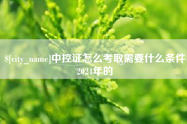 沅江中控证怎么考取需要什么条件2024年的