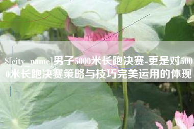 沅江男子5000米长跑决赛-更是对5000米长跑决赛策略与技巧完美运用的体现